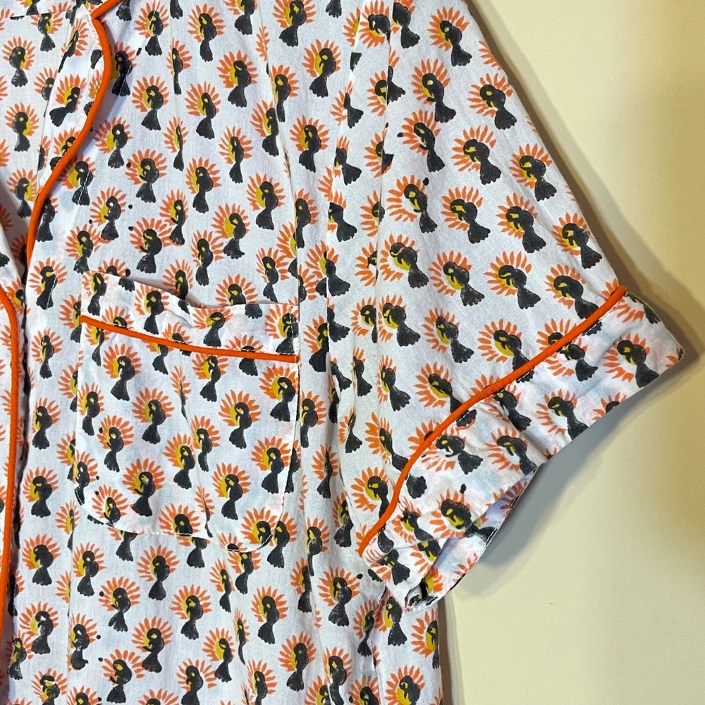 Cotton White Garden Women's Floral Pajama Top - Picture 4 of 10